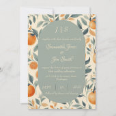 Faire-part de mariage floral Oranges (Devant)