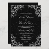 Faire-part de mariage Floral Orné Blanc (Devant / Derrière)