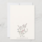 Faire-part de mariage floral pastel (Dos)