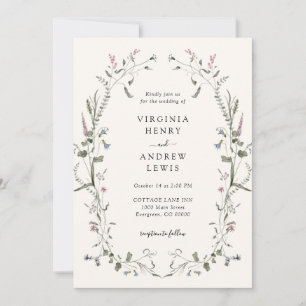 Faire-part de mariage floral pastel