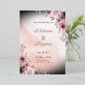 Faire-part de mariage floral pastel (Debout devant)