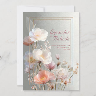 Faire-part de mariage floral Pastel Bloom