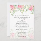 Faire-part de mariage floral pêche et vert (Devant)