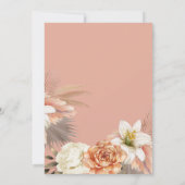 Faire-part de mariage floral pêche et violet (Dos)