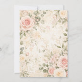Faire-part de mariage floral pêche rose (Dos)