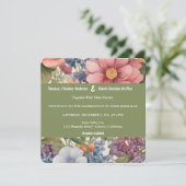 Faire-part de mariage floral peint en douceur (Debout devant)