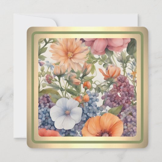 Faire-part de mariage floral peint en douceur (Dos)