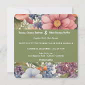 Faire-part de mariage floral peint en douceur (Devant)