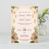 Faire-part de mariage floral personnalisable (Debout devant)