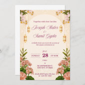 Faire-part de mariage floral personnalisable (Devant / Derrière)