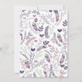 Faire-part de mariage floral personnalisé d'or (Dos)