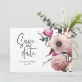 Faire-part de mariage floral photographique modern (Debout devant)