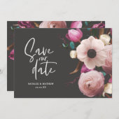 Faire-part de mariage floral photographique modern (Devant / Derrière)