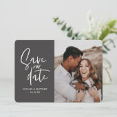 Faire-part de mariage floral photographique modern (Debout devant)