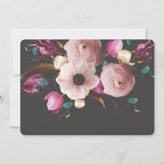 Faire-part de mariage floral photographique modern (Dos)