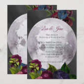 Faire-part de mariage floral Pleine lune (Devant / Derrière)