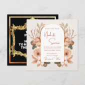 Faire-part de mariage floral pour sauvegarde de da (Devant / Derrière)