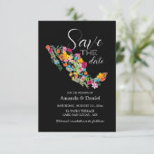 Faire-part de mariage floral pour sauver la date a (Debout devant)