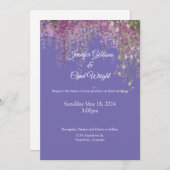 Faire-part de mariage Floral pourpre (Devant / Derrière)