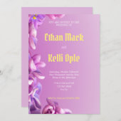 Faire-part de mariage Floral pourpre (Devant / Derrière)