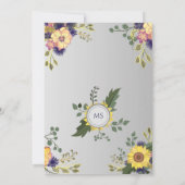 Faire-part de mariage floral pourpre rustique de c (Dos)