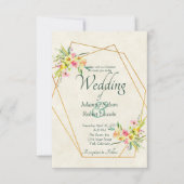 Faire-part de mariage floral ressort (Devant)