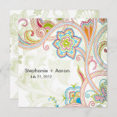 Faire-part de mariage floral rétro (Devant / Derrière)