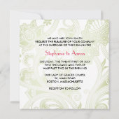 Faire-part de mariage floral rétro (Dos)