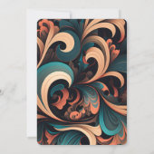 Faire-part de mariage floral rétro vintage (Dos)