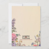 🌹 Faire-part de mariage Floral romantique 💒 🌼 (Dos)
