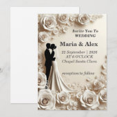 Faire-part de mariage floral romantique (Devant / Derrière)