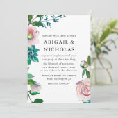 Faire-part de mariage floral romantique (Debout devant)