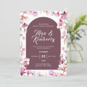 Faire-part de mariage floral romantique (Debout devant)