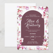 Faire-part de mariage floral romantique (Devant / Derrière)
