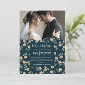 Faire-part de mariage floral romantique (Debout devant)