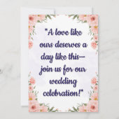 Faire-part de mariage floral romantique (Dos)