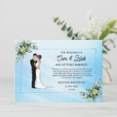 Faire-part de mariage floral romantique de marque (Debout devant)