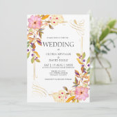 Faire-part de mariage floral romantique de printem (Debout devant)