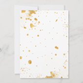 Faire-part de mariage floral romantique d'or (Dos)