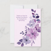 Faire-part de mariage floral romantique rose et vi (Dos)