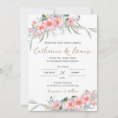 Faire-part de mariage FLoral rose (Devant)