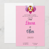 Faire-part de mariage floral rose (Devant / Derrière)