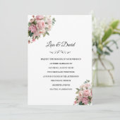 Faire-part de mariage floral rose (Debout devant)