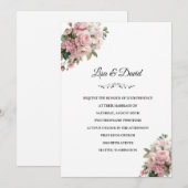 Faire-part de mariage floral rose (Devant / Derrière)