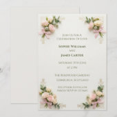 Faire-part de mariage floral Rose Blush (Devant / Derrière)