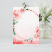 Faire-part de mariage floral rose budget (Debout devant)