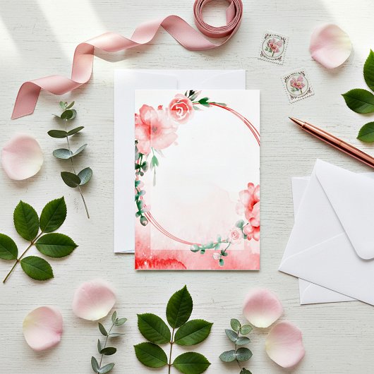 Faire-part de mariage floral rose budget