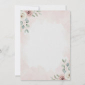 Faire-part de mariage floral Rose classique douce (Dos)