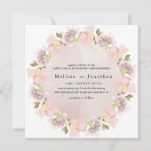 Faire-part de mariage floral rose de Magnolia (Devant)