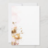 Faire-part de mariage floral rose doré moderne (Dos)